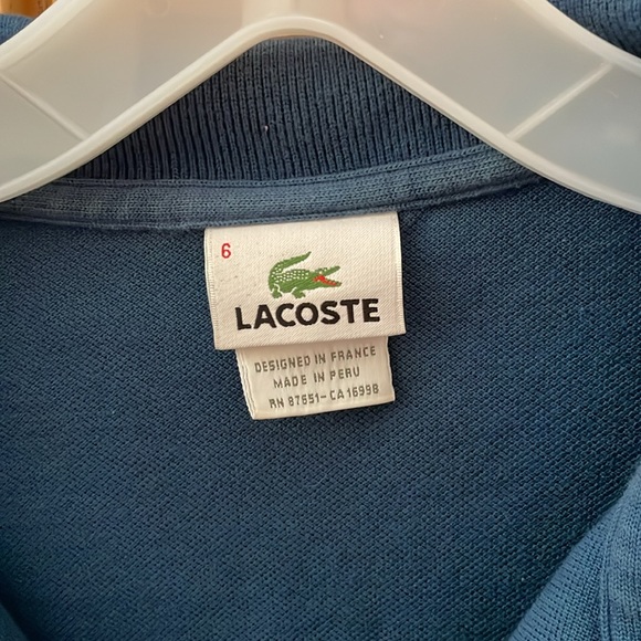 Men’s Lacoste Blue XL (6) two button polo shirt - Picture 3 of 6